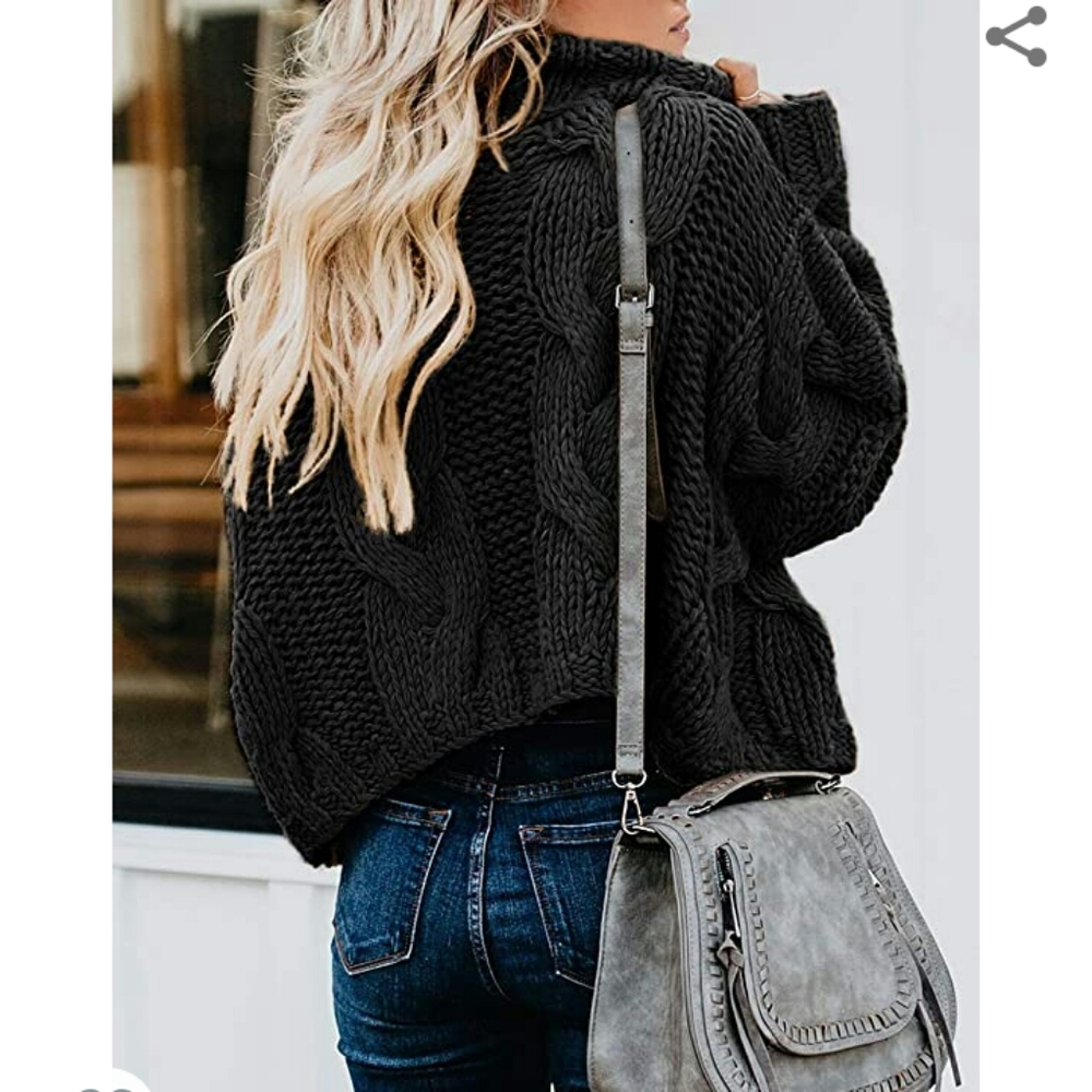 Turtleneck Balloon Long Sleeve Sweater - Picture 3 of 3